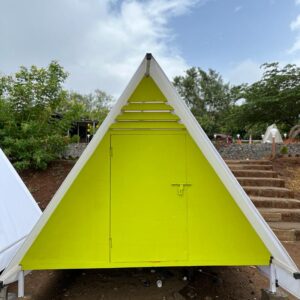 Triangle Tent (Fan+Bed+Light+Lock for Tents + Charging Point Inside)